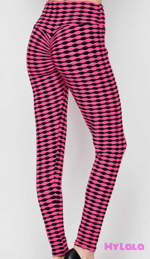 2 Toned Booty Lift (Black/Neon Pink) - My Lala Leggings