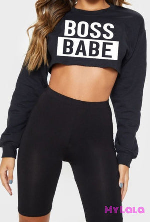 1 Boss Babe Crop Sweater (Black)