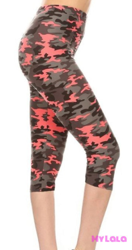 Capri - Blood Orange Camo OS - My Lala Leggings