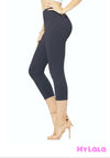 Capri - Curvy Solid Charcoal (Yoga Band) - My Lala Leggings