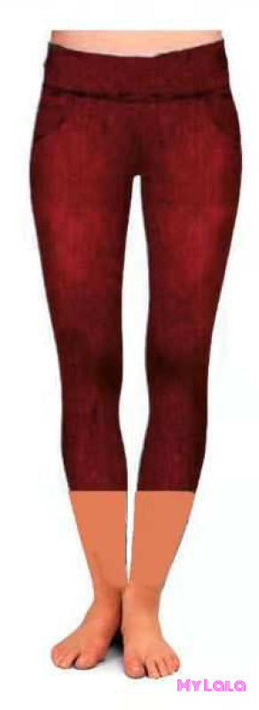 Capri Jeggings Ec2 Stonewash 24-32 (Burgundy)