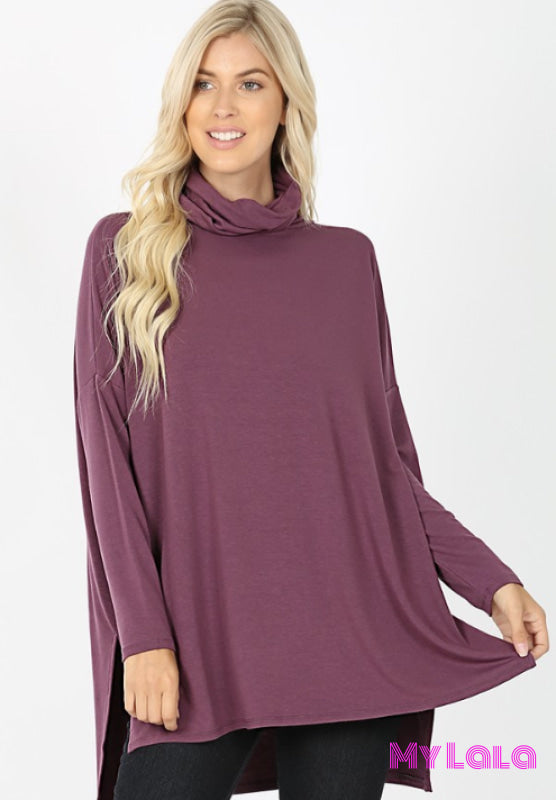 Cora Cowl Neck Dolman (Eggplant) - My Lala Leggings