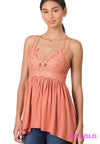 1 6345 Crochet Lace Cami (Ash Rose)