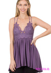 1 6345 Crochet Lace Cami (Lilac Grey)