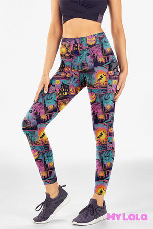 Curvy Pocket Leggings (Haunted House)