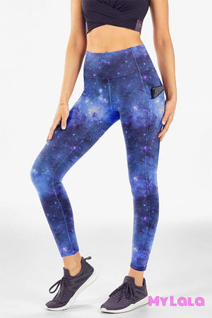 Yoga Band - Curvy Pocketed Legging (Starry Night Sky)