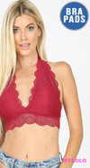 Curvy Scalloped Halter Bralette (Wine) - My Lala Leggings