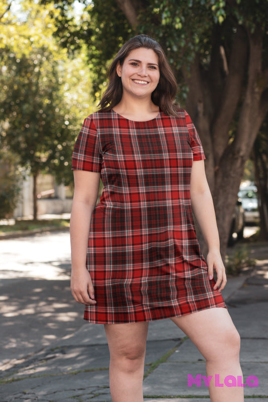 Emily Pocket Dress (Red Plaid) - My Lala Leggings