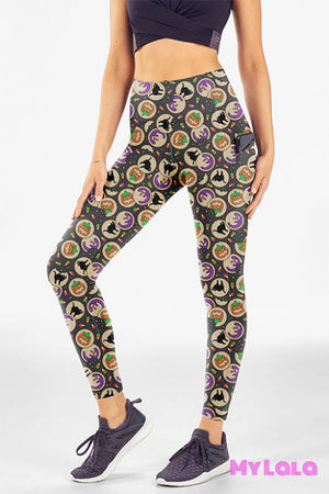 Extra Curvy Pocket Leggings 20-26 (Halloween Cookies)