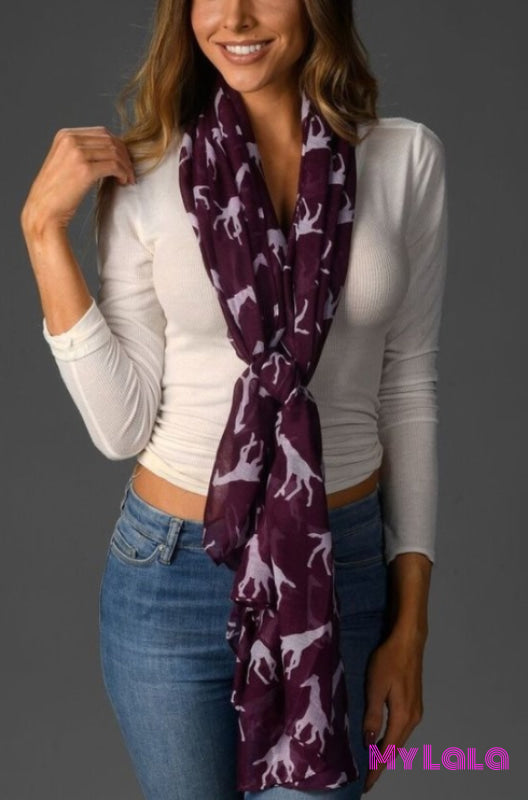 1 Sc143 Giraffe Scarf (Purple)