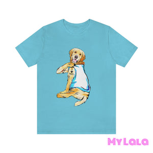 Golden Retriever I Love Mom Tee Turquoise / S T-Shirt