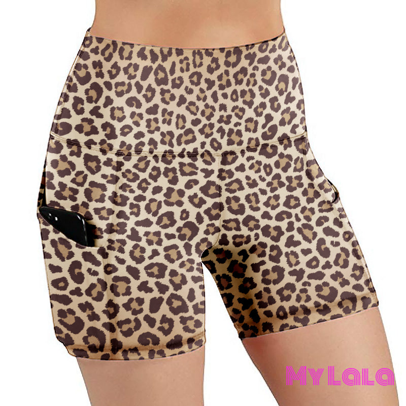 LEOPARD RUN (Extra Curvy 24-32) Pocketed Shorts - My Lala Leggings