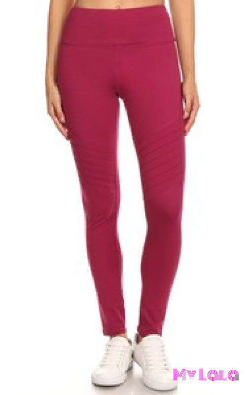 Magenta Pleated Activewear (Yoga Band) - My Lala Leggings