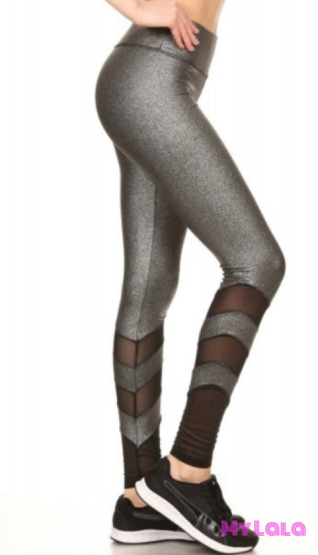 Metallic Faux Leather Activewear - My Lala Leggings