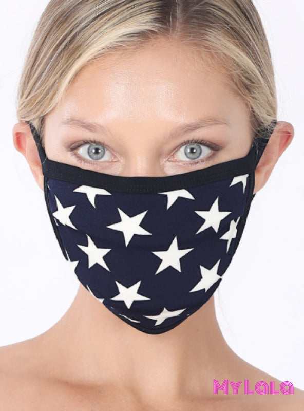 Navy Mask with White Stars - My Lala Leggings