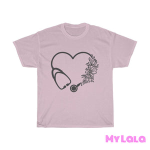 Nurse Heart Stethoscope Flower Tee - My Lala Leggings