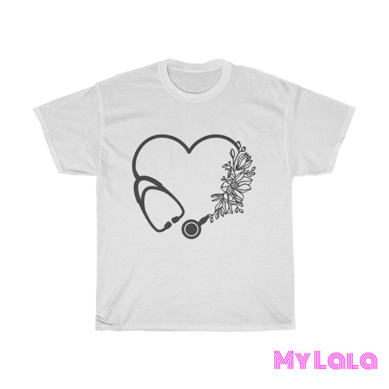 Nurse Heart Stethoscope Flower Tee - My Lala Leggings