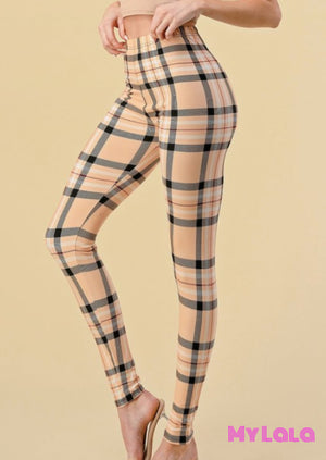 1 F758 Peach Plaid Os