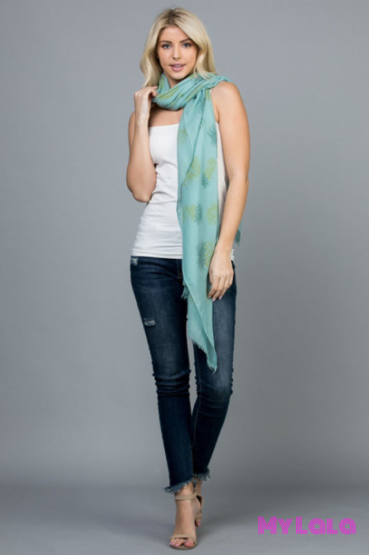 1 Sc150 Pineapple Scarf (Lt Green)