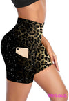 Pocketed Gym Shorts Os (Glitter Leopard)
