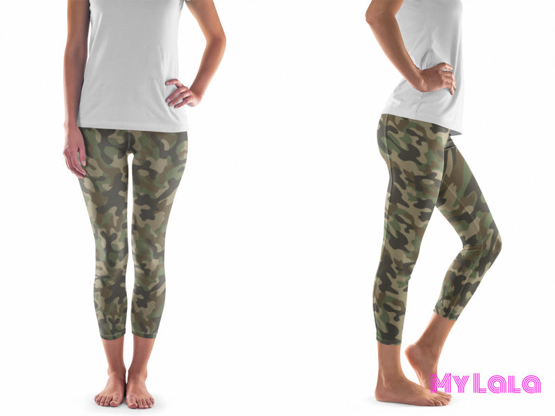 1 Pocketed Yoga Capri Os (Camo)