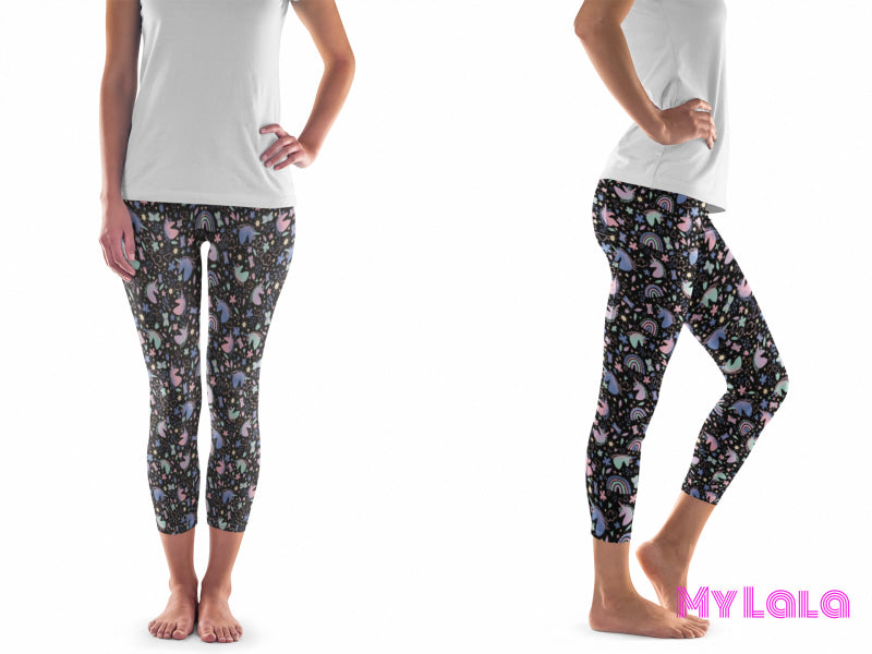 1 Pocketed Yoga Capri Os (Unicorn Doodle)