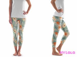 1 Pocketed Yoga Softy Capri Os (Paradise Flower)