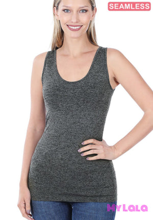 Seamless Scoop Tank (Charcoal) - My Lala Leggings