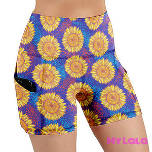 SUNFLOWER SKY (OS) Pocketed Shorts - My Lala Leggings