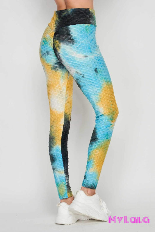 Tie Dye Booty Lift (Aqua/Orange/Black) - My Lala Leggings