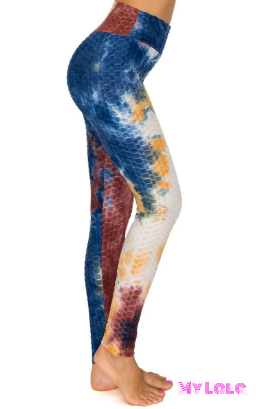 Tie Dye Booty Lift (Blue/Brown) - My Lala Leggings