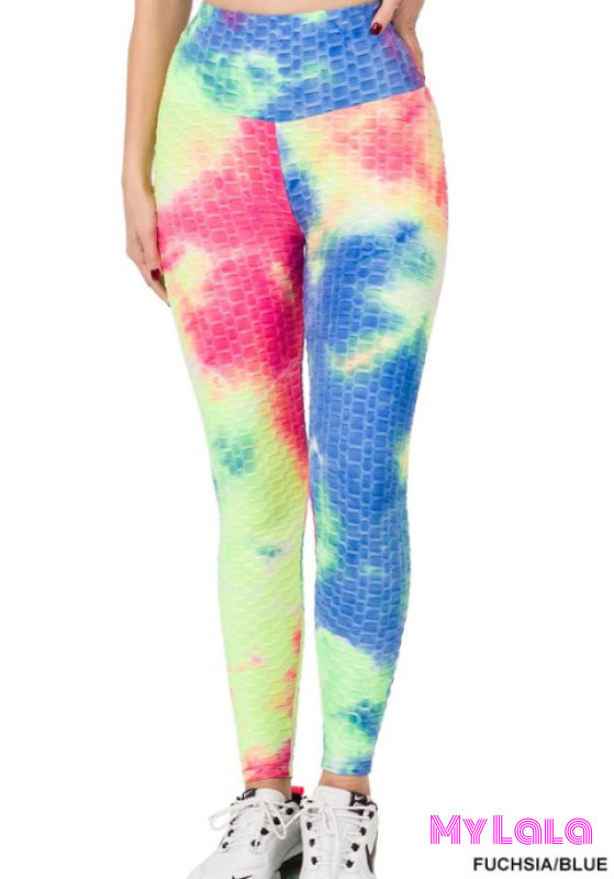 1 6035 Tie Dye Booty Lift (Fuchsia/blue)