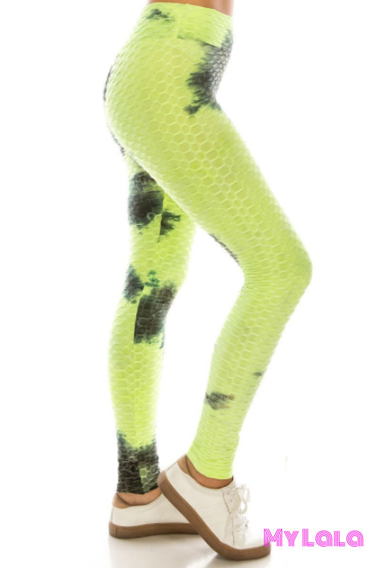 Tie Dye Booty Lift (Neon Green/Black) - My Lala Leggings