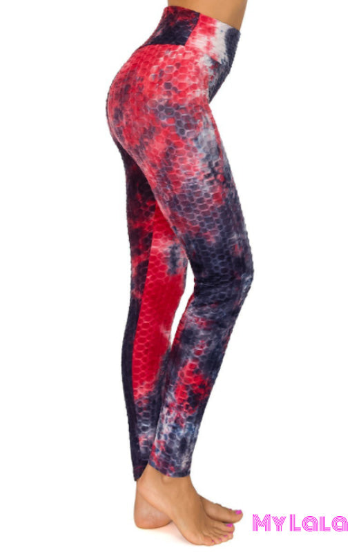 Tie Dye Booty Lift (Red/White/Blue) - My Lala Leggings