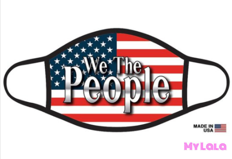 We The People Flag Mask (White) - My Lala Leggings