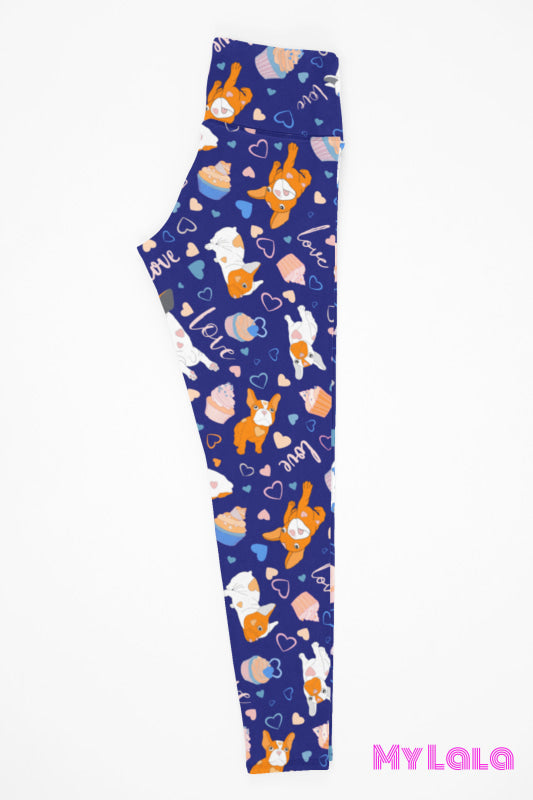 Yoga Band - Curvy Blue Frenchie Love (Premium) - My Lala Leggings