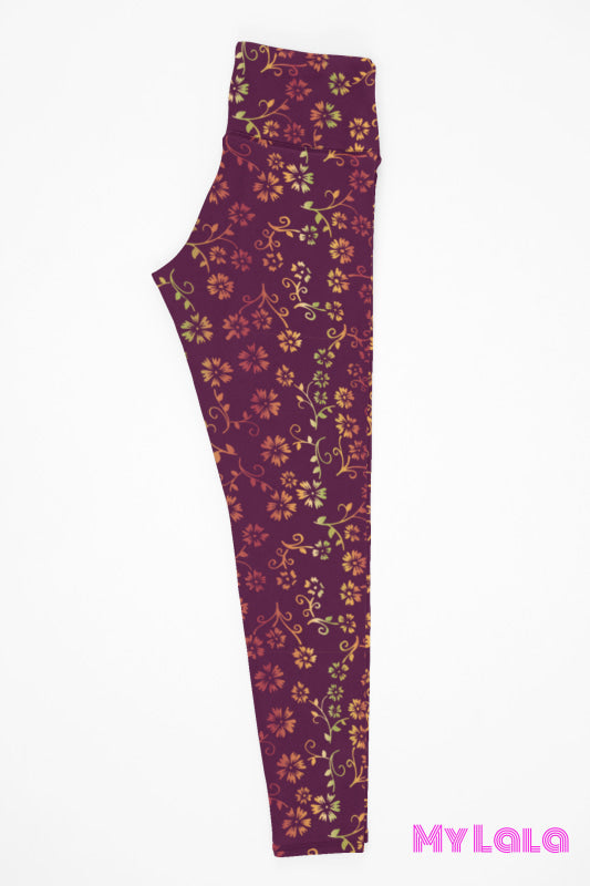 1 Yoga Band - Curvy Golden Flower (Premium) - My Lala Leggings