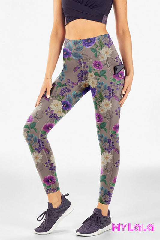 Yoga Band - Curvy Pocketed Legging (Pretty In Purple)