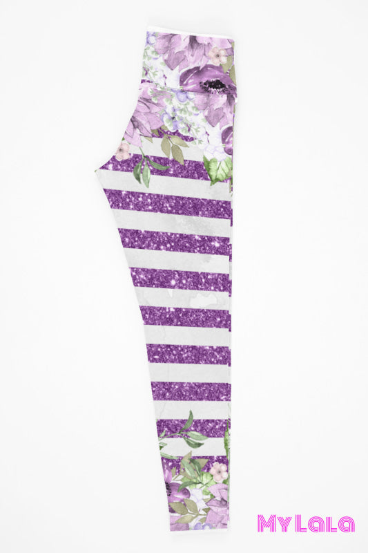 1 Yoga Band - Curvy Violet Flower (Premium) - My Lala Leggings