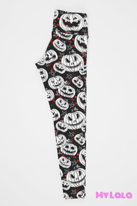 Yoga Band - EC2 Spooky White Pumpkin 24-32 (Premium) - My Lala Leggings