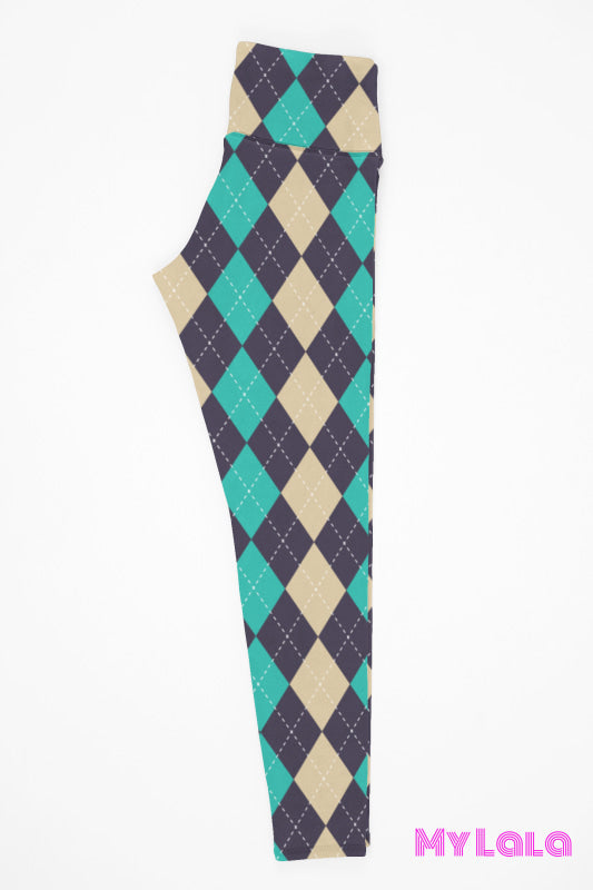 Yoga Band - Extra Curvy Teal Argyle 20-26 (Premium)