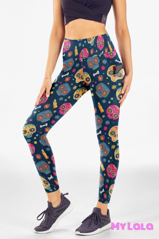 1 Yoga Band - Pocketed Legging Os (De Los Muertos)