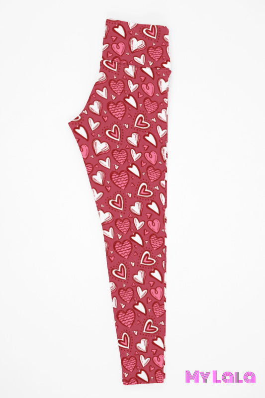 1 Yoga Band - Red and White Hearts OS (Premium) - My Lala Leggings