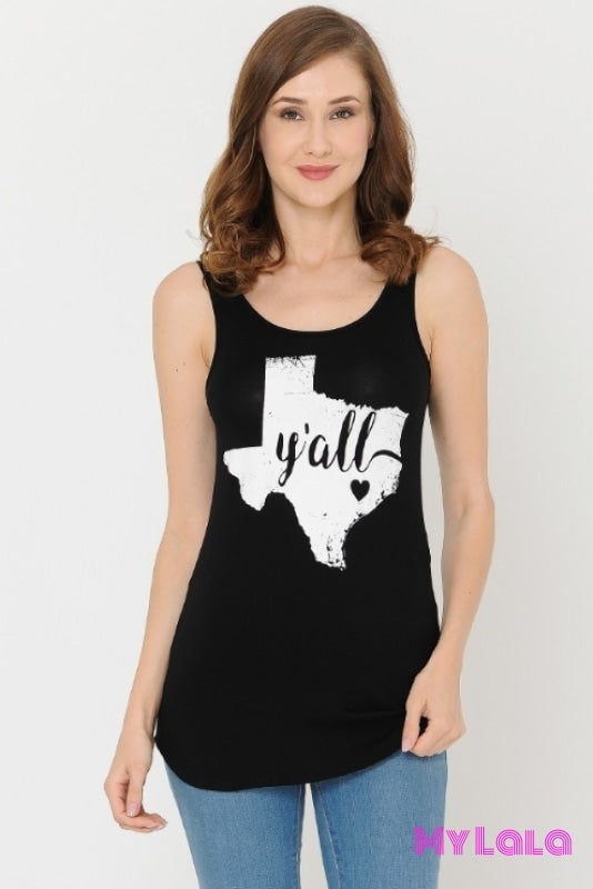 Y'all Tank (Black) - My Lala Leggings